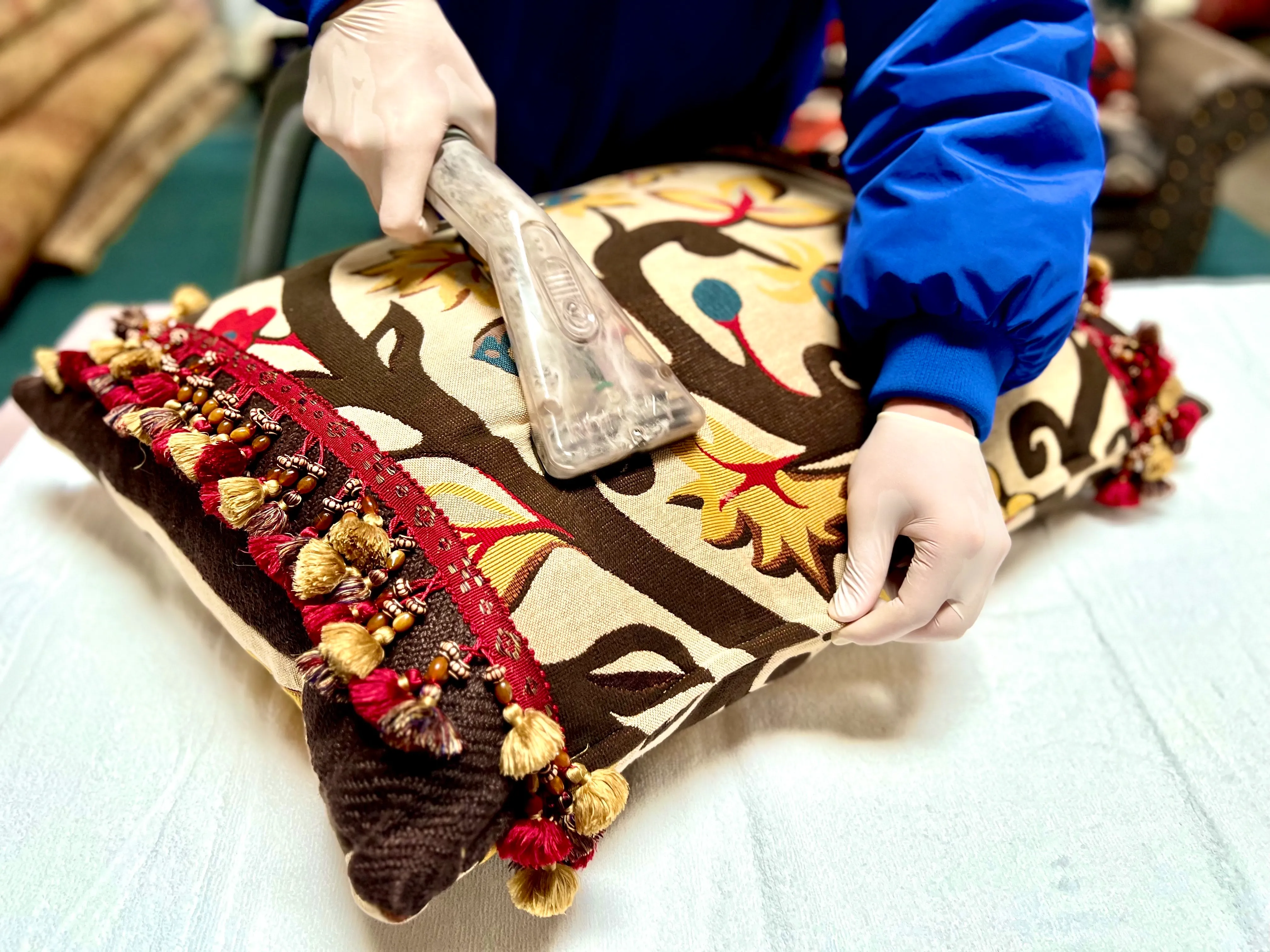 Professional rug washing process